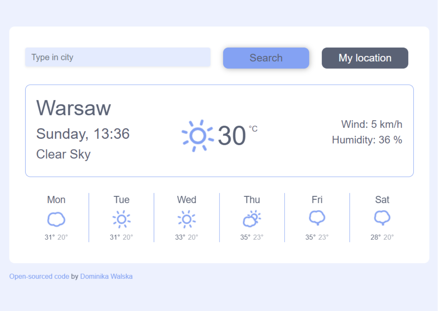 React weather app